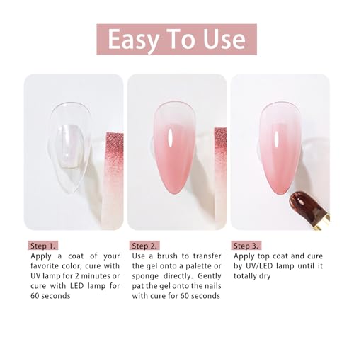 4 Colores Gel Paint Rosa Claro para Uñas Nude miniatura 5