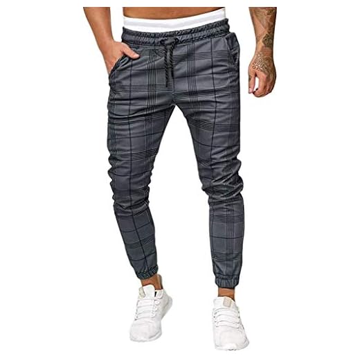 Sportbyxor för herrar rutiga vardagliga joggare träningsbyxor svett moderna joggingbyxor karo svettband byxor smal passform