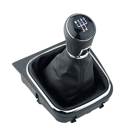 ✅𝗖𝗢𝗡𝗧𝗘𝗡𝗨𝗧𝗢 𝗗𝗘𝗟𝗟𝗔 𝗖𝗢𝗡𝗦𝗘𝗚𝗡𝗔 - Cuffia leva cambio e pomello del cambio con 5 marce e con telaio compatibile con VW Golf 5 V 6 VI EOS y para Scirocco