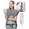 Heating pad for neck and shoulders and back birthday day gifts for women men mom dad her fsa hsa eligible large heating pad for back pain relief 6 heat settings 4 timers auto off 22x 37 grey  urban country home decor