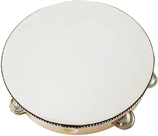 Tambor portátil pandeiro de fileira única com sinos de metal Percussão de mão para adultos festa na igreja pandeiro para igreja 20 cm para adultos sinos de bateria de madeira percussão manual