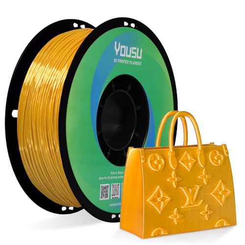 Image of YOUSU Silk TPU Filament 1.75mm,3D Printer Filament TPU95A Flexible Soft Rubber, 1kg Spool (2.2 lbs), Dimensional Accuracy + /- 0.02 mm,Silk TPU Gold