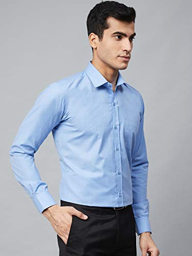 Image of MANQ Men's Regular Fit Cotton Formal Shirt, Full Sleeves, Spread Collar, Button-Down, Office, Business & Casual Wear