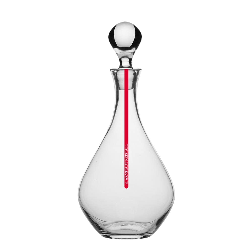 ARNSTADT KRISTALL Decantador Redstripe (31 cm), cristal soplado, pulido a mano, fabricado en Alemania