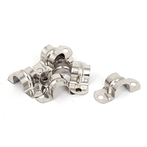 16mm Arch 304 Stainless Steel Pipe Strap Clip Fastener Holder 8Pcs