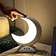 Colexy Mondlampe mit Touch, Lichtwecker mit Musik, Tageslichtwecker Halbmond, Lautsprecher mit Nachtlicht, 20 Lichtfarben, Nachtlicht Touch Dimmbar, USB Nachttischlampe Schlafzimmer Wohnzimmer