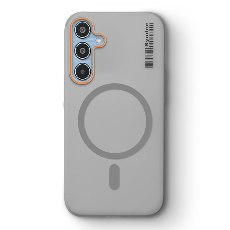 Image of Mr. Case Back Cover for Samsung M35 5G Sleek Frosted Translucent Back Only Compatible with Wireless Magnetic Accessories | Anti-Scratch Shockproof Phone Case - Grey