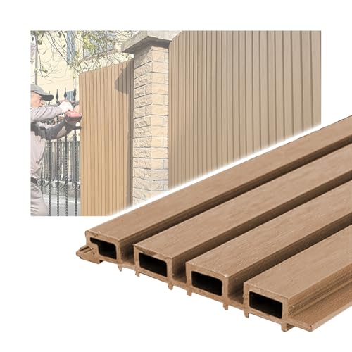 GOCHUSX Brise-Vue en Bois Composite, Panneaux Composites D'extérieur, Clôture Décorative pour Murs Extérieurs, Résistante Au Vent Et À l'eau(Wood...