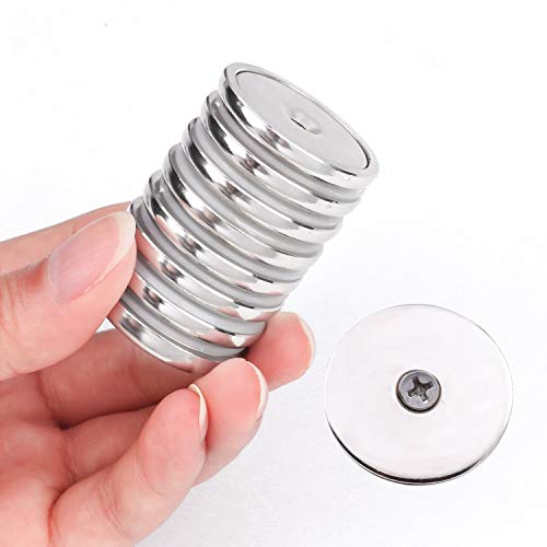 Lovimag Neodymium Cup Magnets，95 Lbs Holding Force Strong Rare Earth Magnets With Countersunk Hole And Matching Iron Sheet And Screw Ideal For Holding Tools Lifting, Hanging, Diameter 1.26 Inch #TOP2