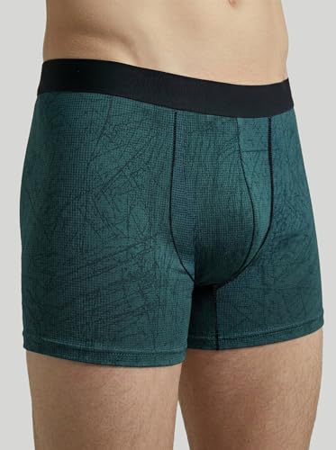 Image of TECHNOSPORT Men's Colorblock Trunks Underwear with ElastoLITE 4 Way Stretch Lightweight Breathable Moisture Wicking Soft Anti Odour Anti Microbial Comfort Fit Boxer Briefs Innerwear for Men