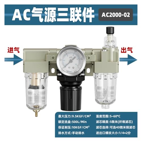 Séparateur huile-eau AC2000-02 filtre triplex de source d'air - 2