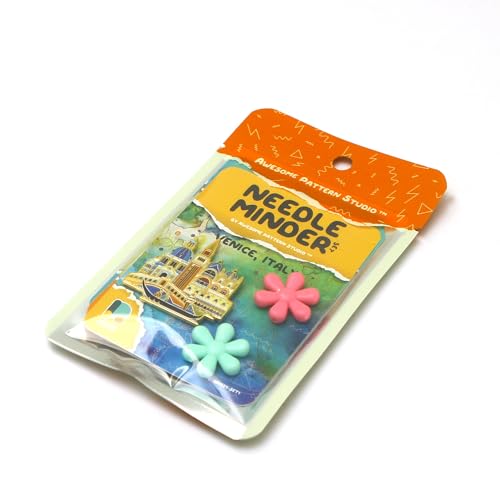 Image of Awesome Pattern Studio Needle Minder Set - Venice Magnetic Needle Minder + 2 Needle Threaders. Enamel Pin for Cross Stitch, Embroidery and Craft