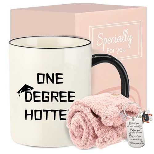 DHQH 2025 Graduation Gifts for Her, 11oz Coffee Mug with Socks Gifts Set, Class of 2025 Graduation Gift Box for College, Masters, Daughter, Sister, Friend