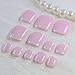 Coolnail Foot False Nail Fake Nails Fashion Toenails Baby Pink False Toe Nails Acrylic French Short Full Fake Nails for Toes