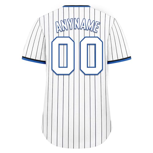 AWSOLE Camiseta de béisbol personalizada a rayas, camisetas de béisbol personalizadas con números de nombre impresos, uniforme deportivo para hombres, mujeres y niños, Color6, S/talla única