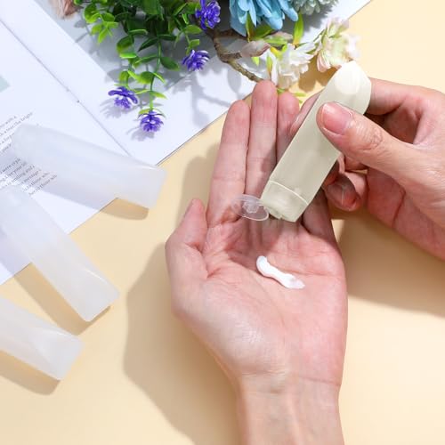 5 Stück Leere Tuben zum Befüllen, 30ml Reiseflaschen, Klare Nachfüllbare Tuben, Probenbehälter, Kosmetik Behälter, Reise Flaschen, Leere Kosmetische Container mit Klappdeckel für Shampoo DIY-Projekte