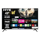 HYE TV - Smart TV, 43" Screen Size, 4K Resolution, LED Technology, Apple AirPlay, Samsung Tizen OS & Gaming Hub, Versatile Connectivity, Black, Perfect For Streaming, Gaming & Entertainment