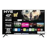 HYE TV - Smart TV, 43" Screen Size, 4K Resolution, LED Technology, Apple AirPlay, Samsung Tizen OS & Gaming Hub, Versatile Connectivity, Black, Perfect For Streaming, Gaming & Entertainment