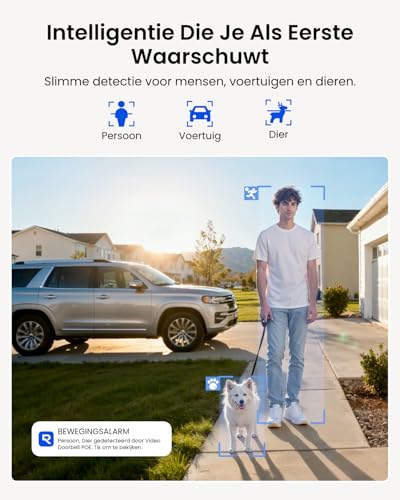Reolink 2K+ Video deurbel PoE Camera met Chime, 3:4 Hoofd-aan-teen weergave, 2-Weg Audio, Persoon/Pakket Detectie, Waterdicht, Smart Alerts, Ondersteunt Reolink NVR (bedraad, 2024 nieuwe release) - Afbeelding 4