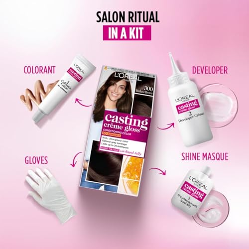 Image of L Oreal Paris Casting Creme Gloss Hair Color - 300 Darkest Brown (87.5g+72ml)