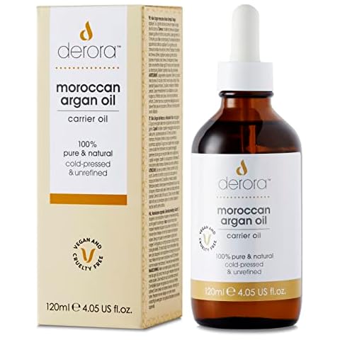 Derora marokkanisches Arganöl, Pflegt Haut, Haare und Nägel, Antialterung, 100% rein, Kaltgepresst & unraffiniert, Natürlich, Antioxidans & reich an Omega 6 & Vitamin E Cover