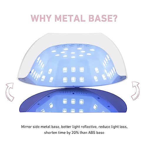 Bolasen Uv Led Nail Lamp, 80W Uv Light For Nails, Professional Nail Dryer For Gel Polish With Metal Base, 42 Beads, 4 Timers & Auto Sensor, Salon Quality Curing Lamp - I2 Plus #TOP5
