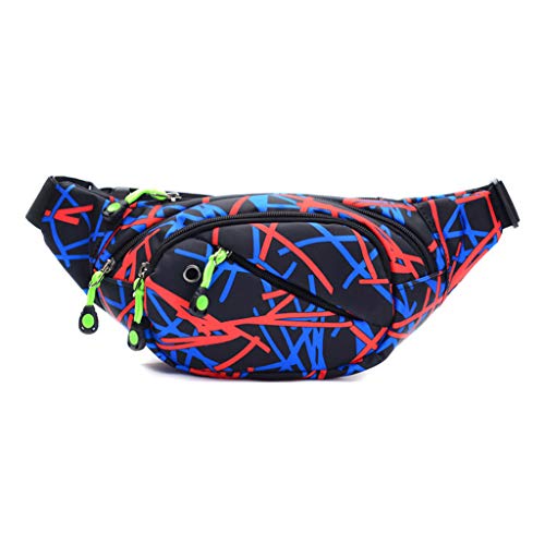 WANGYUMI Sports Belt, Unisex Camouflage Multi Pocket Waist Bag Nylon Fanny Pack Waterproof Sport Bag