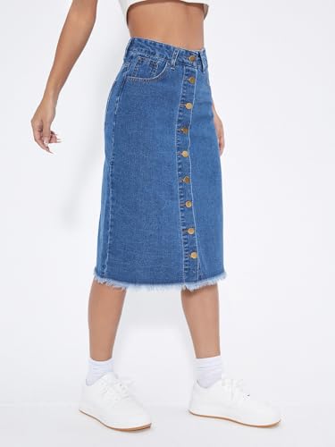 Image of KOTTY Cotton Blend Fit and Flare Skirt