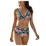 ❀Der schlichte und elegant Verstellbarer crossover ties-up design, machen den Bikini-Set einzigartiger und attraktiver. Perfekte Badebekleidung für den Strand, zum Entspannen am Pool oder für Ihren nächsten Urlaub.