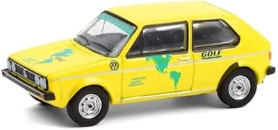 Greenlight 30238 1974 V-Dub Golf Mk1 - Hartetest Alaska-Feuerland Alaska, USA to Tierra del Fuego, Argentina Car #1 (Hobby Exclusive) 1/64 Scale Diecast