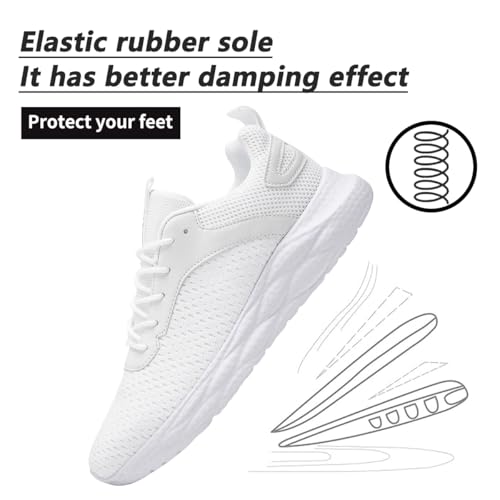 Image of DLWKIPV Men's Walking Shoes Running Sneakers Sports Athletic Workout for Gym Shoes Casual Comfortable Breathable Fashion White US 9.5