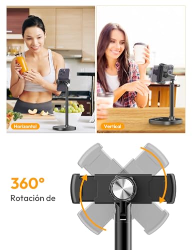 ULANZI Soporte para Movil Mesa Ajustable, Soporte Movil Escritorio Multiángulo para Escritorio Compatible con iPhone 14 13 12 11 Pro MAX Mini/Galaxy S23 S22/Huawei/Xiaomei/Redmi - imagen 4