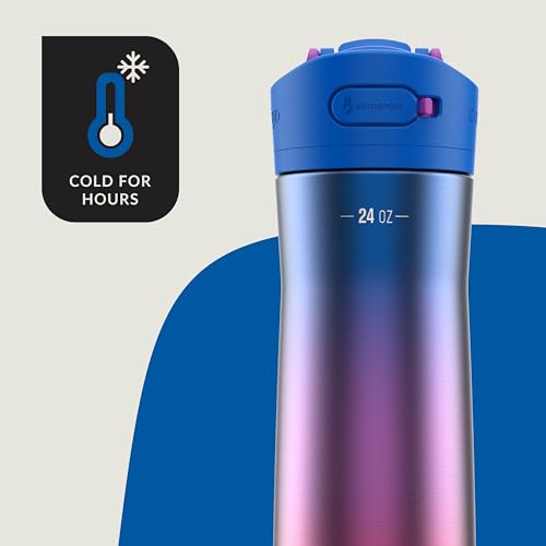 Image of Contigo Ashland Chill 2.0 Stainless Steel Water Bottle with AUTOSPOUT Lid, 24 oz, Lazuli Ombre