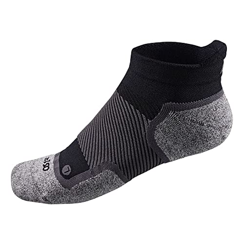 Road Runner Sports R-Gear OS1st Wide Ultimate Performance No Show Socks for Men and Women, Black, XL, (3 Pairs)3