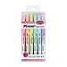 JAVAPEN rainbow pastel Highlighter brush Chisel Tip Pens (Baby colors 6 pens set)