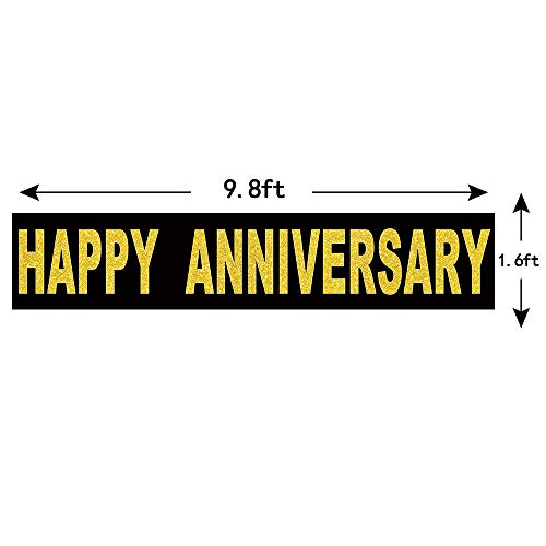 image for Belrew Large Happy Anniversary Banner, Wedding Anniversary Party Suppl