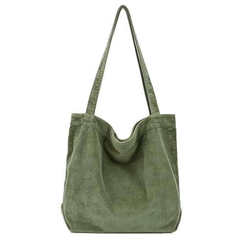 ALUWU Corduroy Tote Bag Large with Open Top Casual...