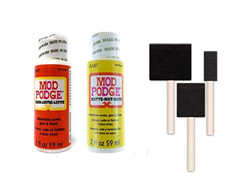 Mod Podge Decoupage Starter Kit, Gloss and Matte Medium with 3 Foam Brushes, Waterproof for Puzzles, Wood and More Mod Podge Decoupage Starter Kit, Gloss and Matte Medium with 3 Foam Brushes, Waterproof for Puzzles, Wood and More