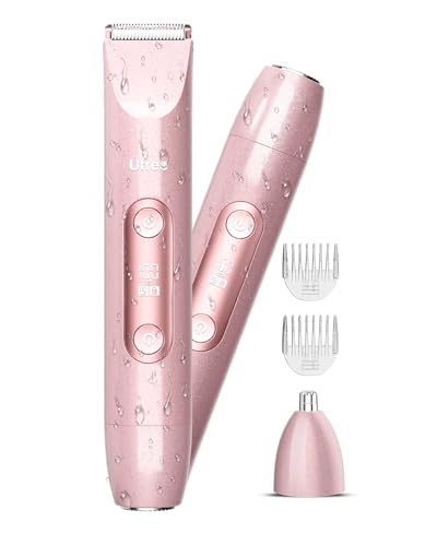 Ufree Bikini Trimmer Women Electric Razors Dual Head, Pubic Body Hair Trimmer Electric Shaver for Face, Legs, Arm, Rechargeable Lady Shaver Waterproof, Summer Grooming Kit