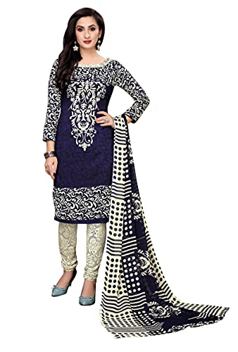 Peegli Dupatta Frauen Frech Krepp Blau Salwar Kameez Ungestepptes Material Indisches Pakistanisches Kleid Stoff Cover