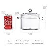 Glass Saucepan with Cover, 1.5L/50 FL OZ Heat-resistant Glass Stovetop Pot and Pan with Lid, The Best Handmade Cookware Set Cooktop Safe for Pasta Noodle, Soup, Milk, Baby Food #1