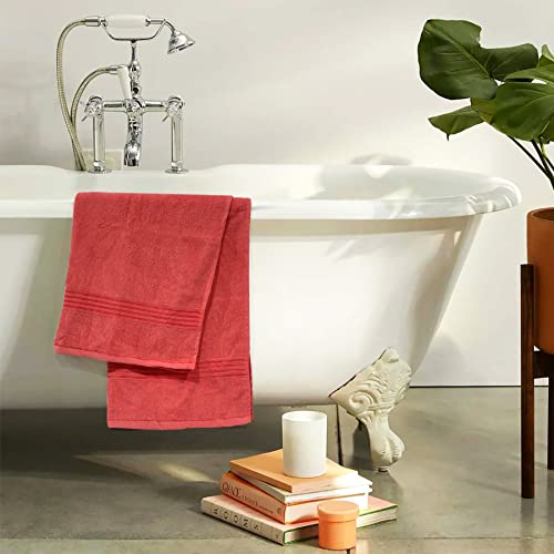 Image of Divine Casa 500 GSM Cotton Towel for Bath Large Size |Super Soft and Super Absorbent Bath Towels for Men & Women - Pack of 1 (140x70 CM, Ferrari Red)