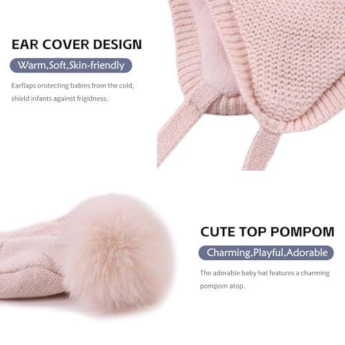JANGANNSA Basic Winter Baby Boys Beanie Pompom Knitted Girls Hat Kids Earflap Beanies Warm Infant Toddler Hats4