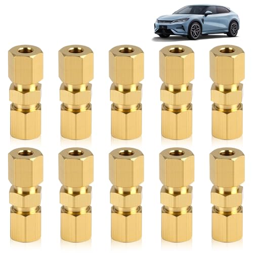 Zyluniy 10 Piezas conectores de línea de freno, 4,75mm Racores para Latiguillos de Freno, Racores para Latiguillos de Freno para Reparaciones y Mejoras del Sistema de Frenado sin Rebordeado