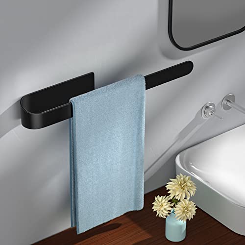 Porte-Serviettes sans perçage - en Acier Inoxydable 304 Autocollant - pour Salle de Bain et Cuisine - Noir - 38 cm Cover