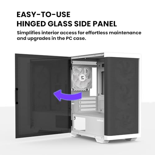 Image of Zalman M4 ARGB Gaming PC Case - 4 x 120mm Addressable RGB Fans Pre-Installed - Swing Door Tempered Glass Side Panel - Mini Tower (Micro ATX, Mini-ITX), White