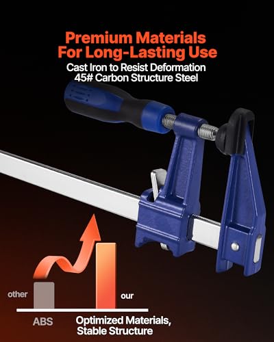 Image of VEVOR Bar Clamps for Woodworking, 2-Pack 36 inch Opening, Lockable F-Clamp with 600 lbs Load Limit, 2-1 /2 inch Depth, Cast Iron and Carbon Steel, Easy to Use, Wood Clamps for Woodworking Metal Working