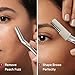 CAVEEM Eyebrow Razor, Face Razors for Women & Men, Dermaplane Razor for Face Exfoliation, Peach Fuzz Removal with 6 Blades (Matte Silver)