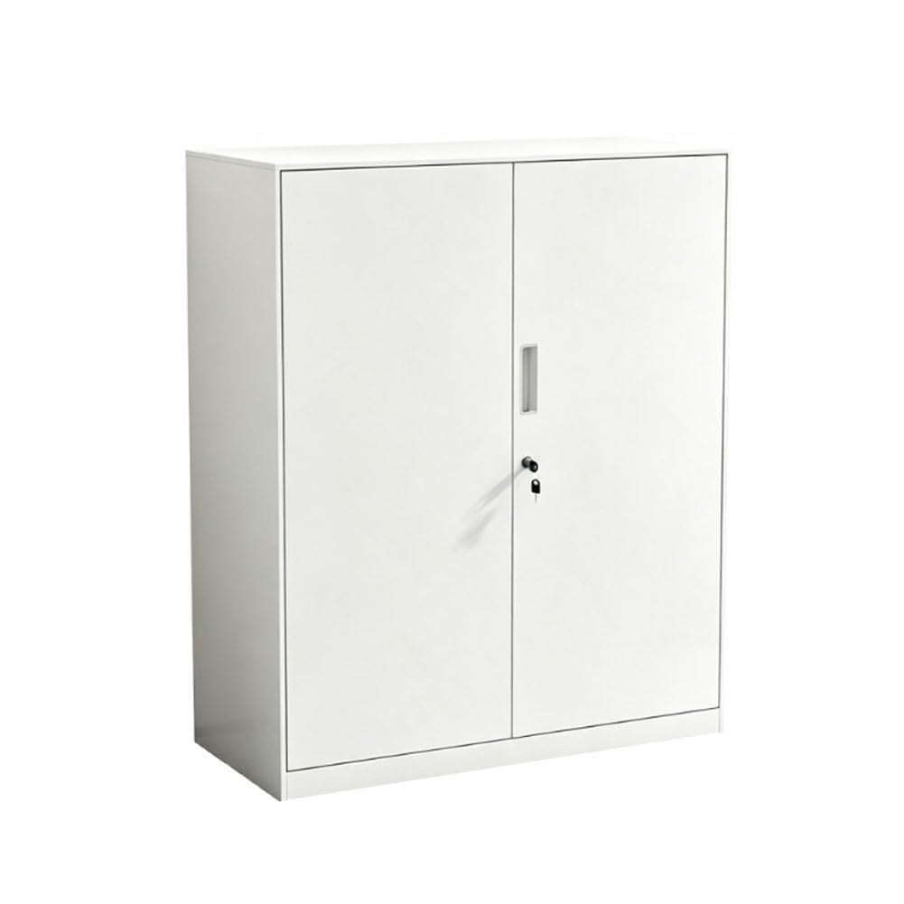 Aktenschrank Metall, Ordnerschrank Großer Stauraum White 109cm