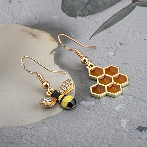 BAUNA Honey Bee Gifts for Bee Lovers Jewelry Honeycomb and Bee Earrings for Animal Insect Nature Lover Sweetly Gift - Image 3